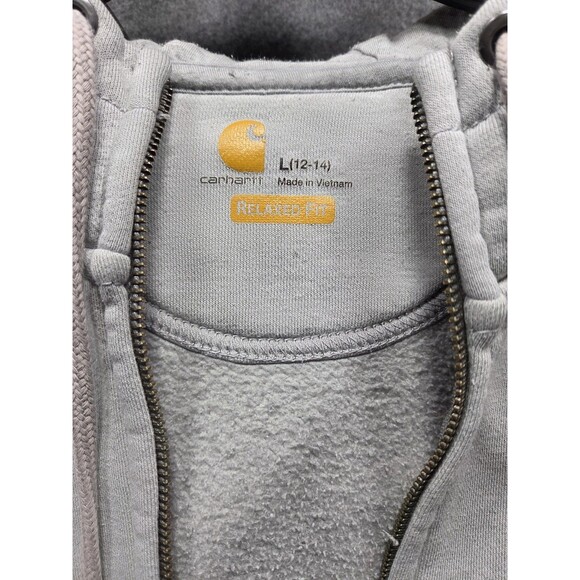 Carhartt Women's Midweight Full-Zip Sweatshirt Size L Gray - Picture 8 of 10